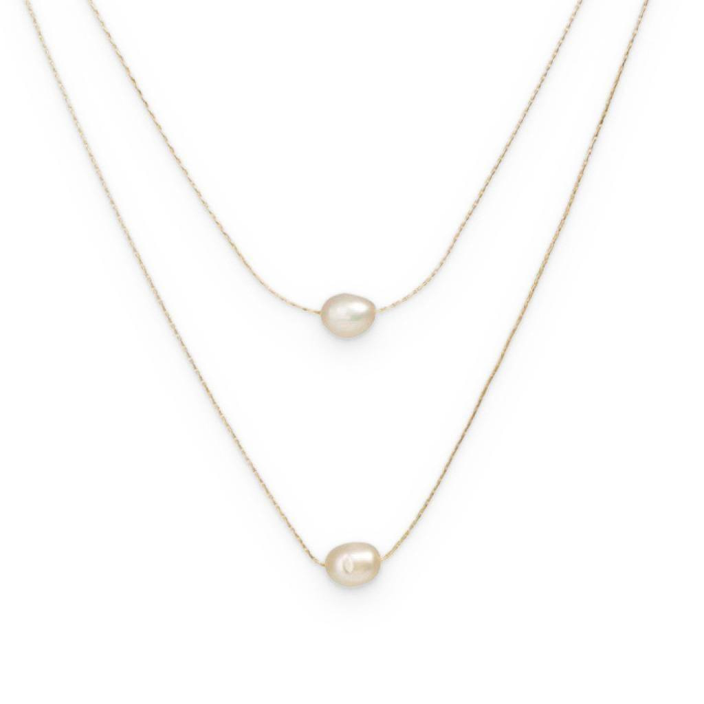 Double Layered Pearl Necklace fashion Women's Fashion 