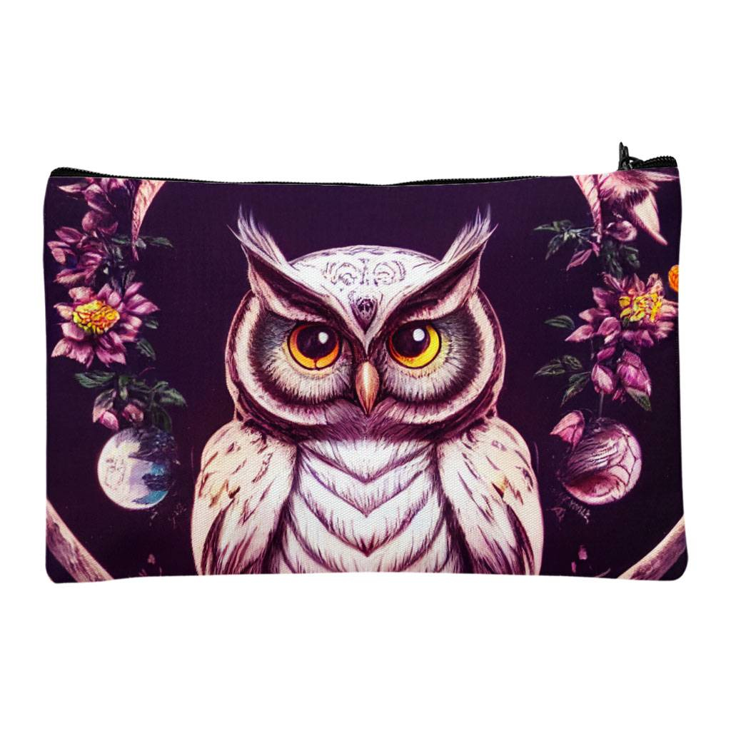 Night Owl Print Makeup Bag - Printed Cosmetic Bag - Graphic Makeup Pouch Bags & Wallets Best Sellers Fashion Accessories  