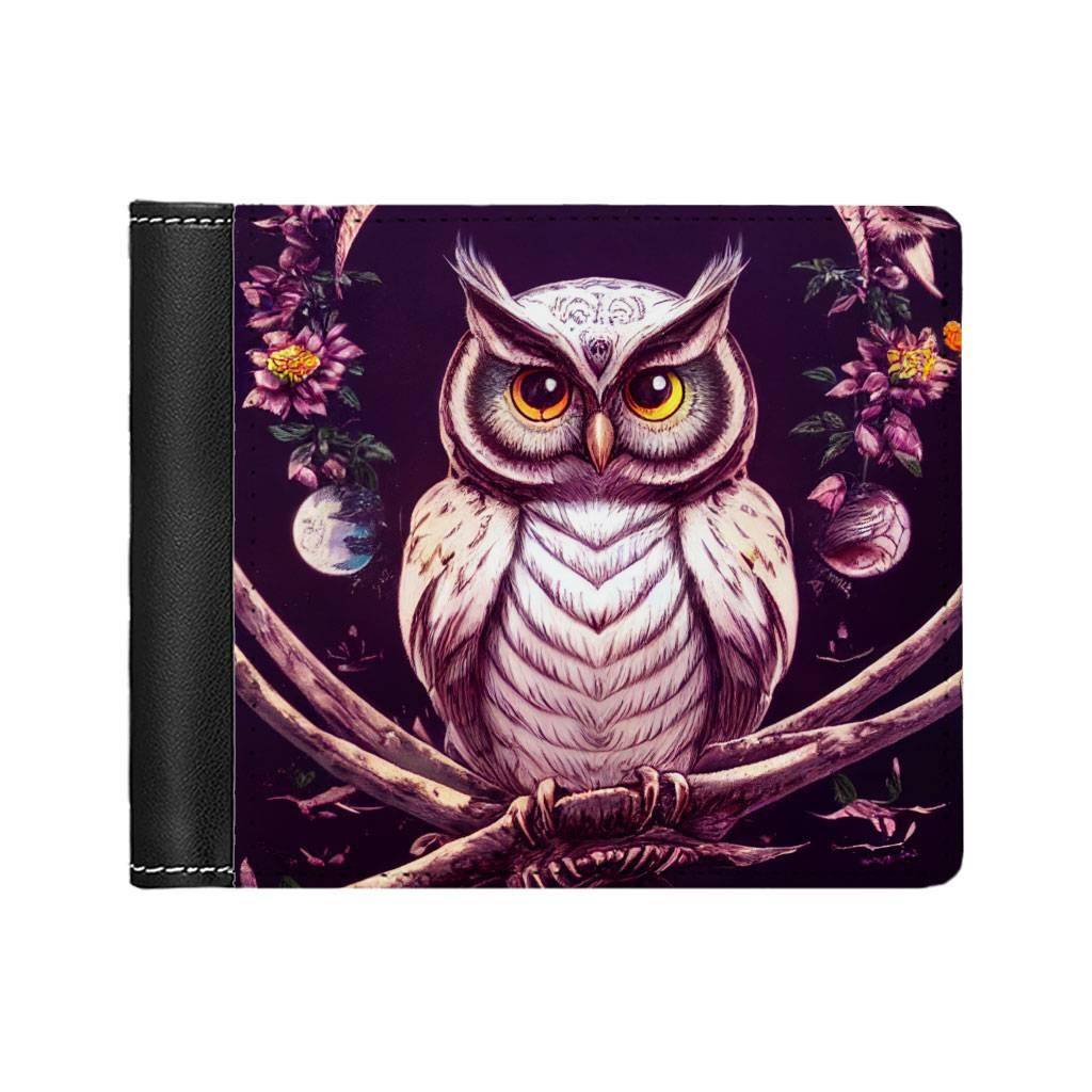 Night Owl Print Men's Wallet - Printed Wallet - Graphic Wallet Bags & Wallets Best Sellers Fashion Accessories Color : Black|Brown 