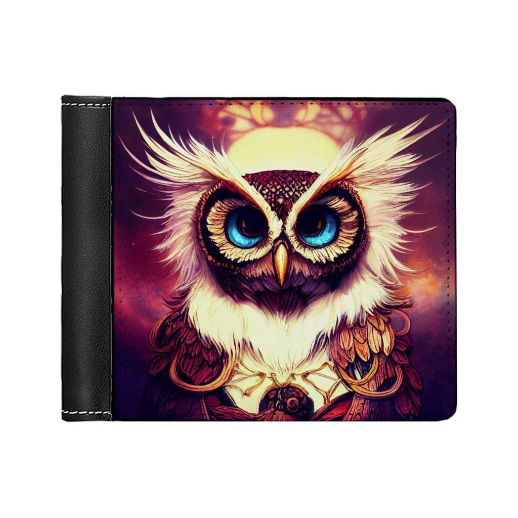 Owl Print Men's Wallet - Graphic Art Wallet - Unique Print Wallet Bags & Wallets Fashion Accessories Color : Black|Brown 